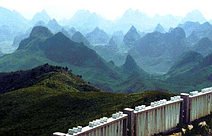 View of Guilin Mountains from highest peak