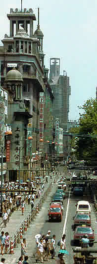 A famous shopping street in Shanghai.