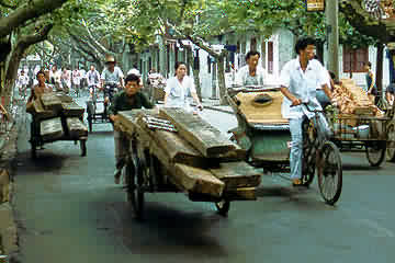 Suzhou streets in later years would be busy with lorries, taxis.