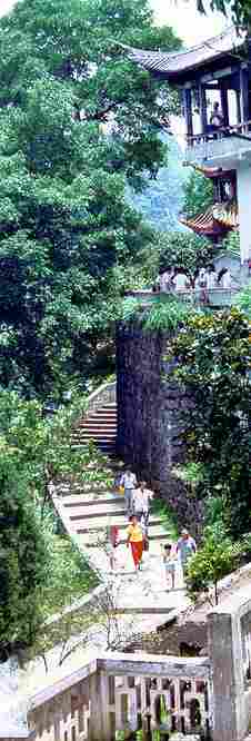 Flights of steps led to a pavilion.